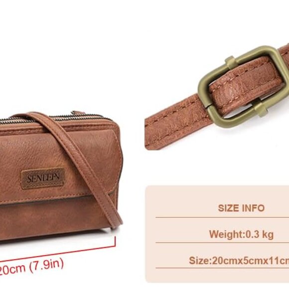 Lightweight Vegan Leather Crossbody Bag for Women - Spacious & Elegant Design - Picture 3 of 8